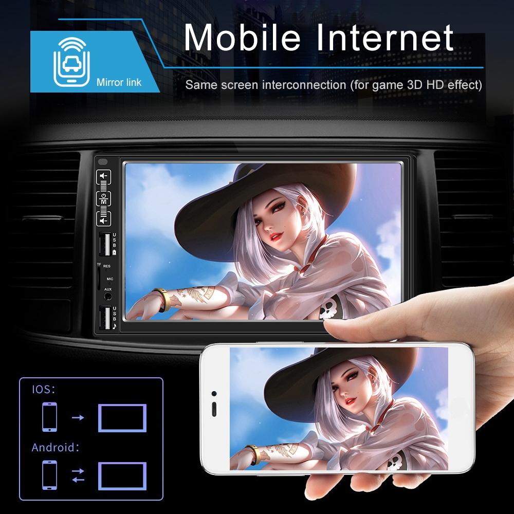 7 Inch Car Mp5 Player With Bluetooth / Fm Remote 4 Led Camera