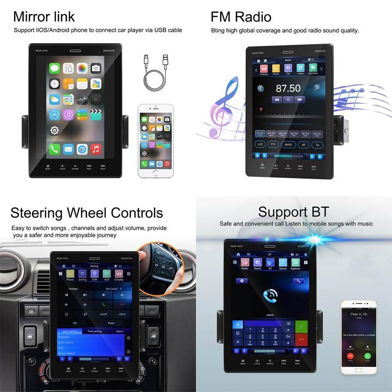 9.5 Inch Carplay Mp5 Player With 4 Light Camera - Standard Style