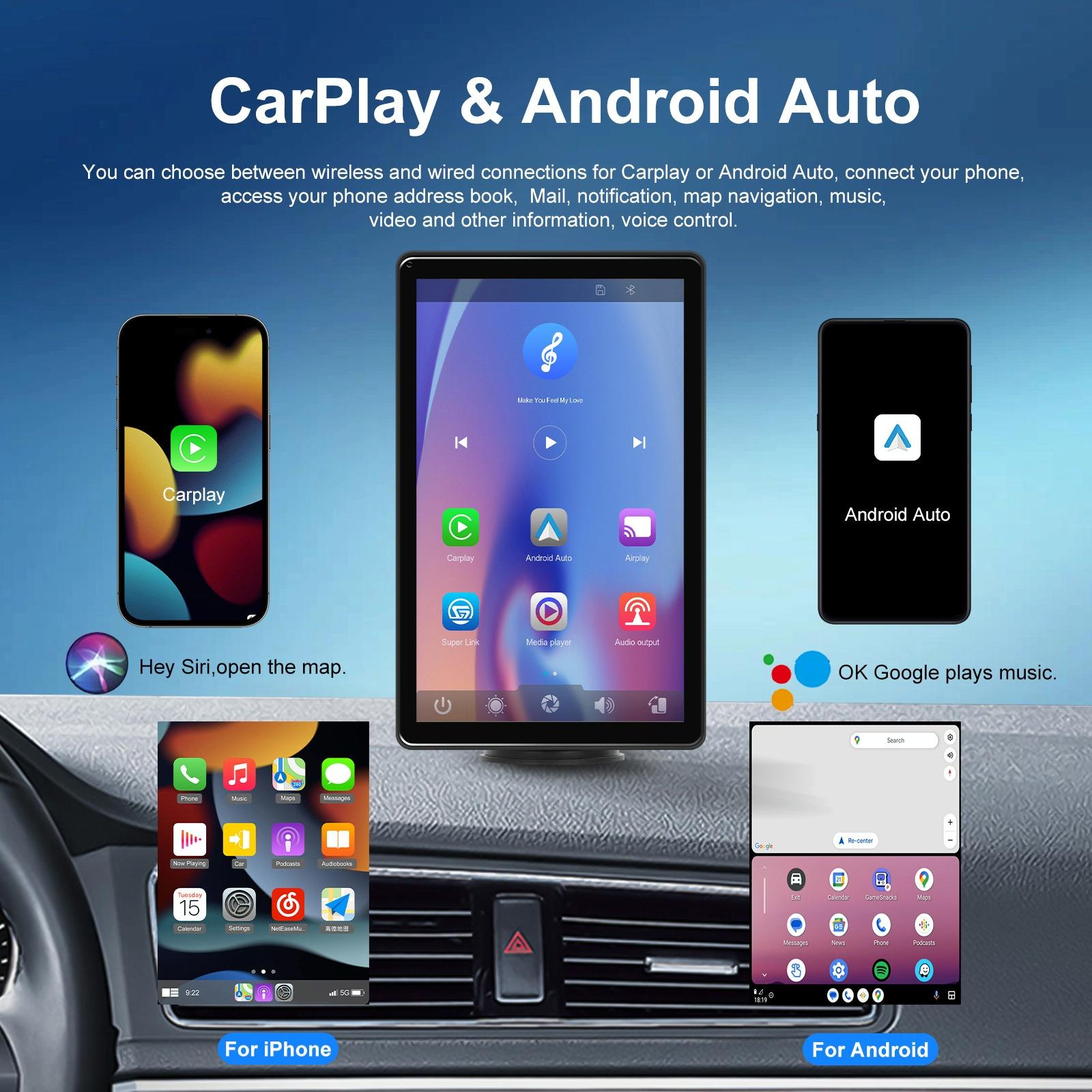 8 Inch Full Touch Car Screen Player - Horizontal / Vertical Carplay / Android Auto - With Camera