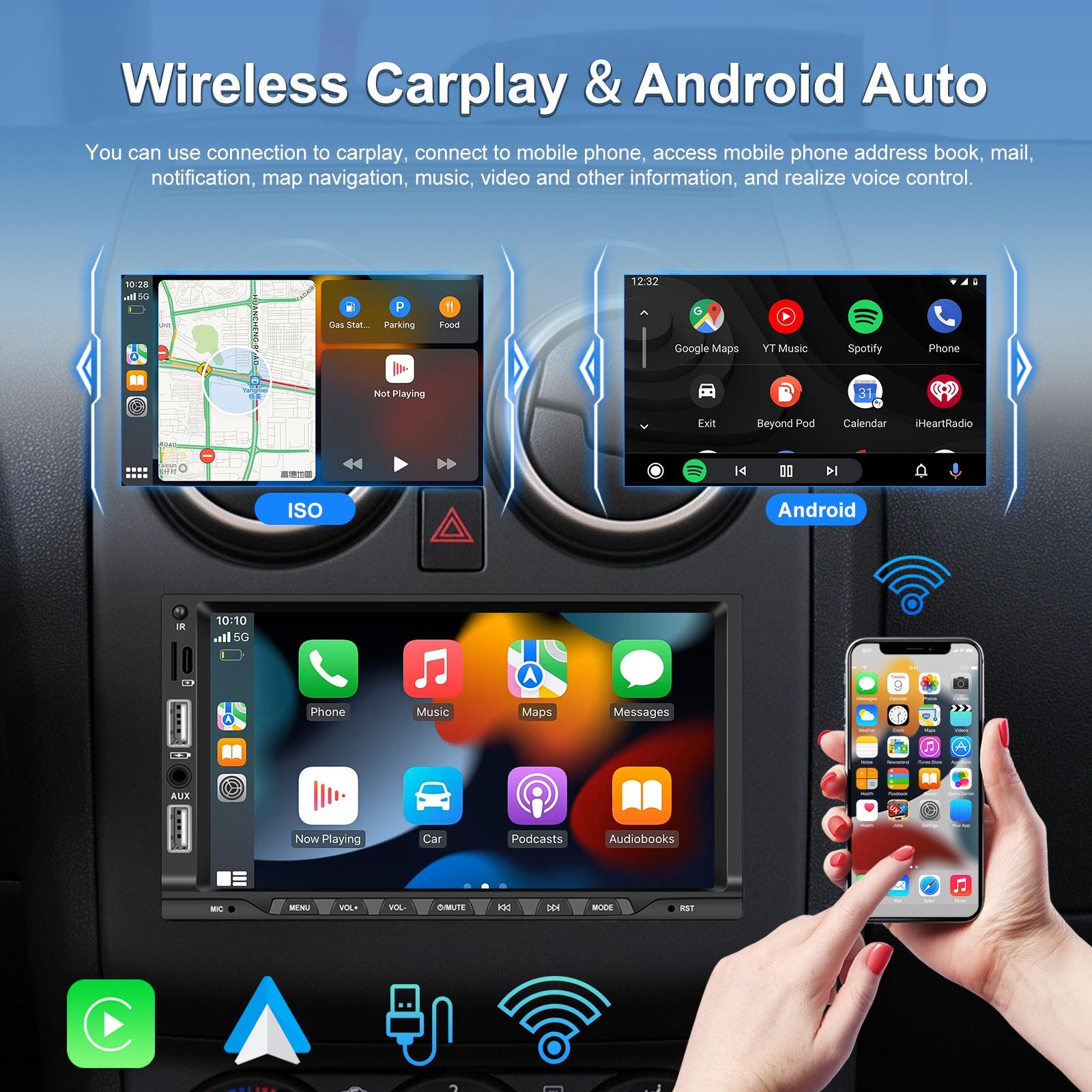 7 Inch Car Mp5 Player Carplay / Android Auto / Mirror Link / Bluetooth - Standard - With 12-Light Camera