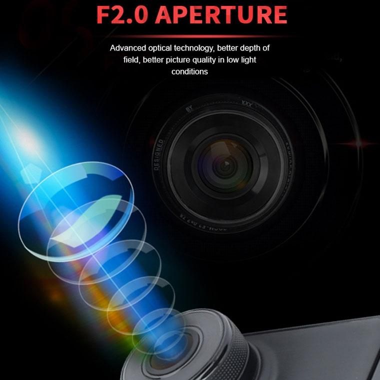 1080p Hd Dual-lens Driving Recorder with Motion Detection - 3 Inch