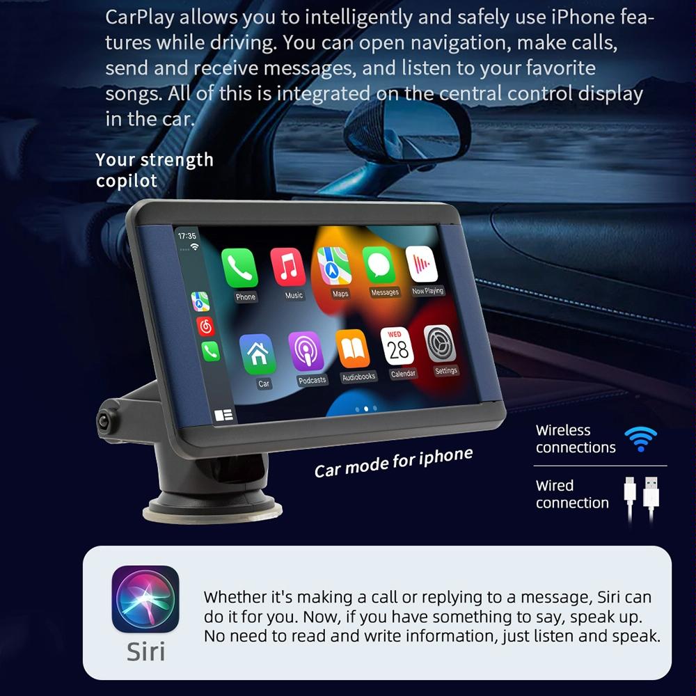 7 Inch Car Mp5 Player With Carplay & Tablet Monitor
