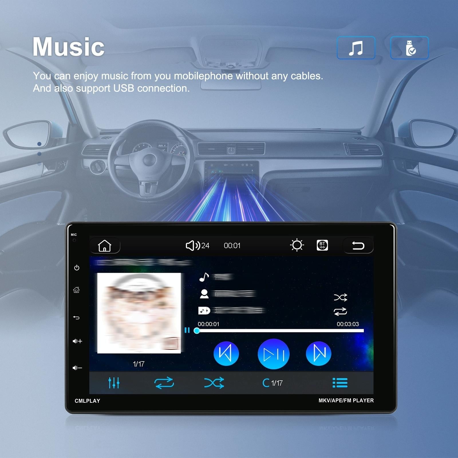 9 Inch Android Carplay Mp5 Player With Wireless Reversing Camera Standard