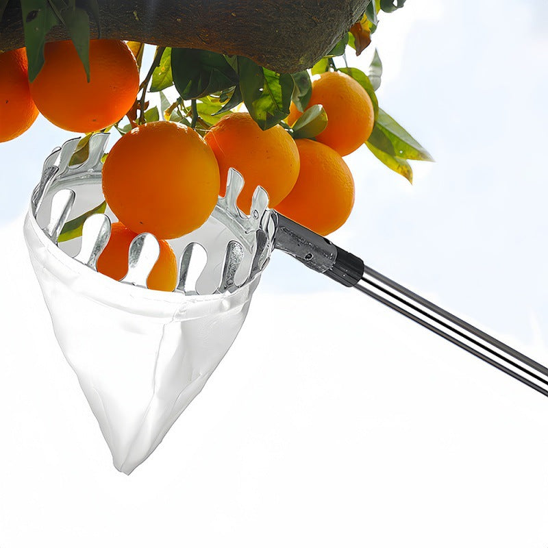 Telescoping Fruit Picker - Apple, Peach, Persimmon Harvesting Tool with Collection Bag, High Reach Fruit Catcher 3.2m