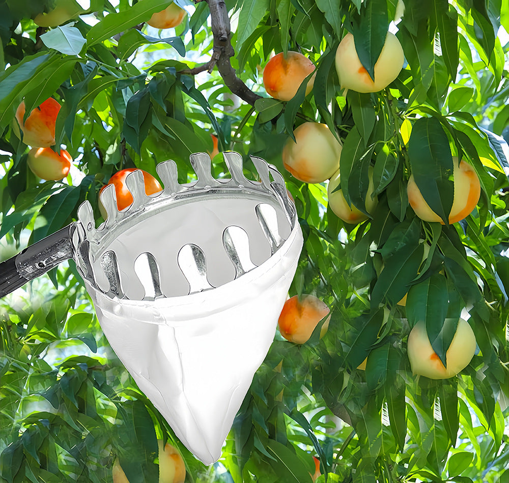 Telescoping Fruit Picker - Apple, Peach, Persimmon Harvesting Tool with Collection Bag, High Reach Fruit Catcher 4m