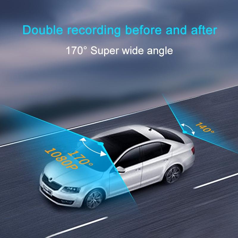 1080p Hd Dual Record Driving Recorder with Night Vision - 4.5 Inch