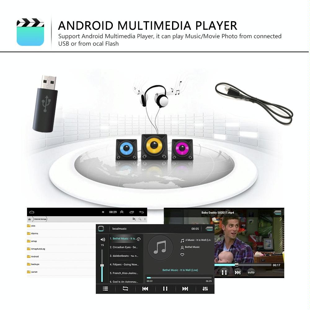 7 Inch Android Car Navigation Player With Wireless Carplay - 1 + 16G - Fits Volkswagen - 4Lights Camera