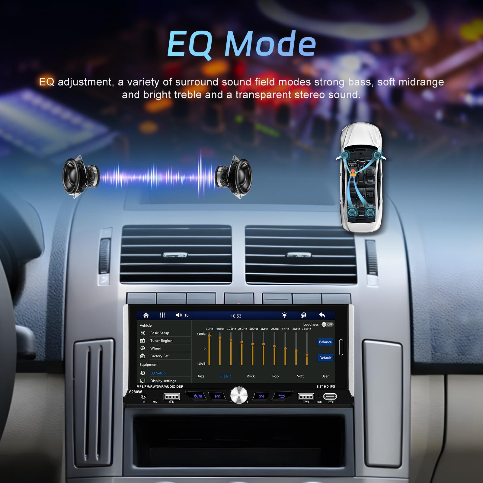 6.9 Inch Car Mp5 Player With Carplay Function & Backup Camera - Standard + 12 Light Camera