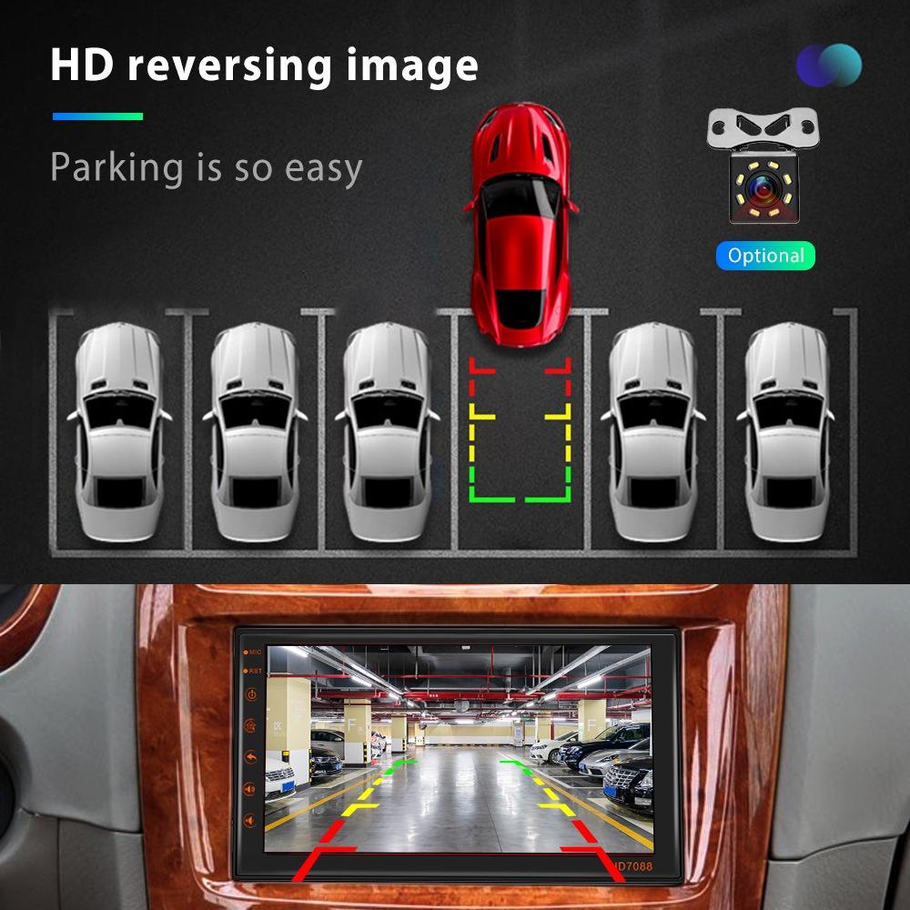 7 Inch Android Navigation Wifi Vehicle Central Control 2 + 16G Screen - Standard + 4Lights Camera