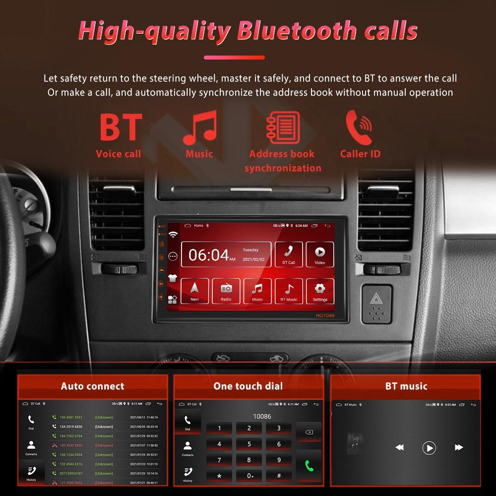 7 Inch Android Navigation Wifi Vehicle Central Control 2 + 16G Screen - Standard + 4Lights Camera