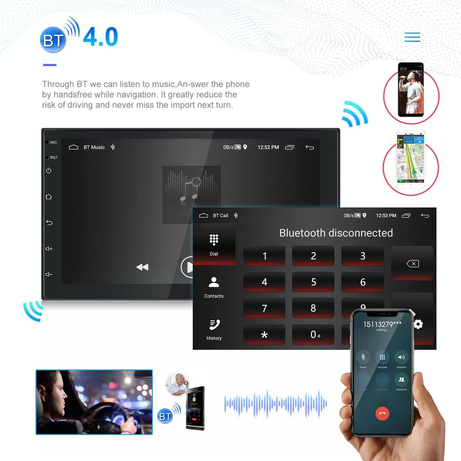 7 Inch Android 11 Carplay Navigation Player + Ahd Camera