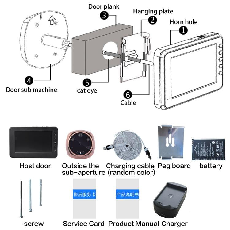 Smart Doorbell With 4.3 Display 3.0Mp Camera Motion Detection Night Vision & Tf Card Support 32Gb Max