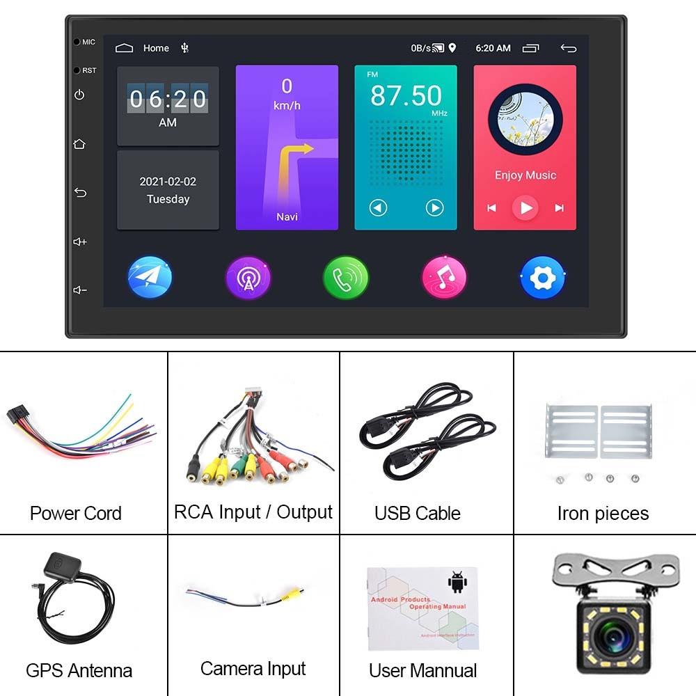 7 Inch Android Wifi Car Navigation Reversing Video Player - 2 + 32G Standard + 12Lights Camera