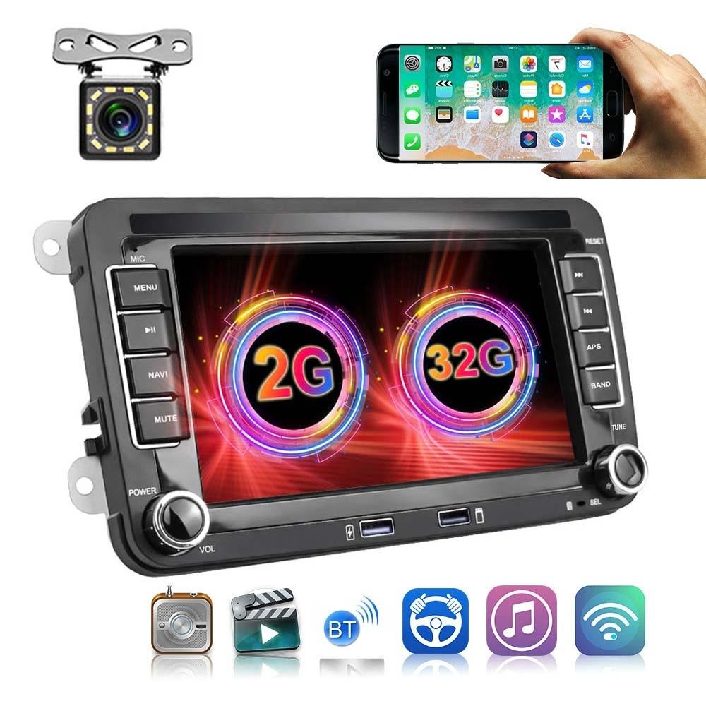 7 Inch Android Car Multimedia Player With Navigation Bluetooth Reversing Camera - 10.0 Os - 2 + 32G - Standard + 12Lights - Fits Volkswagen