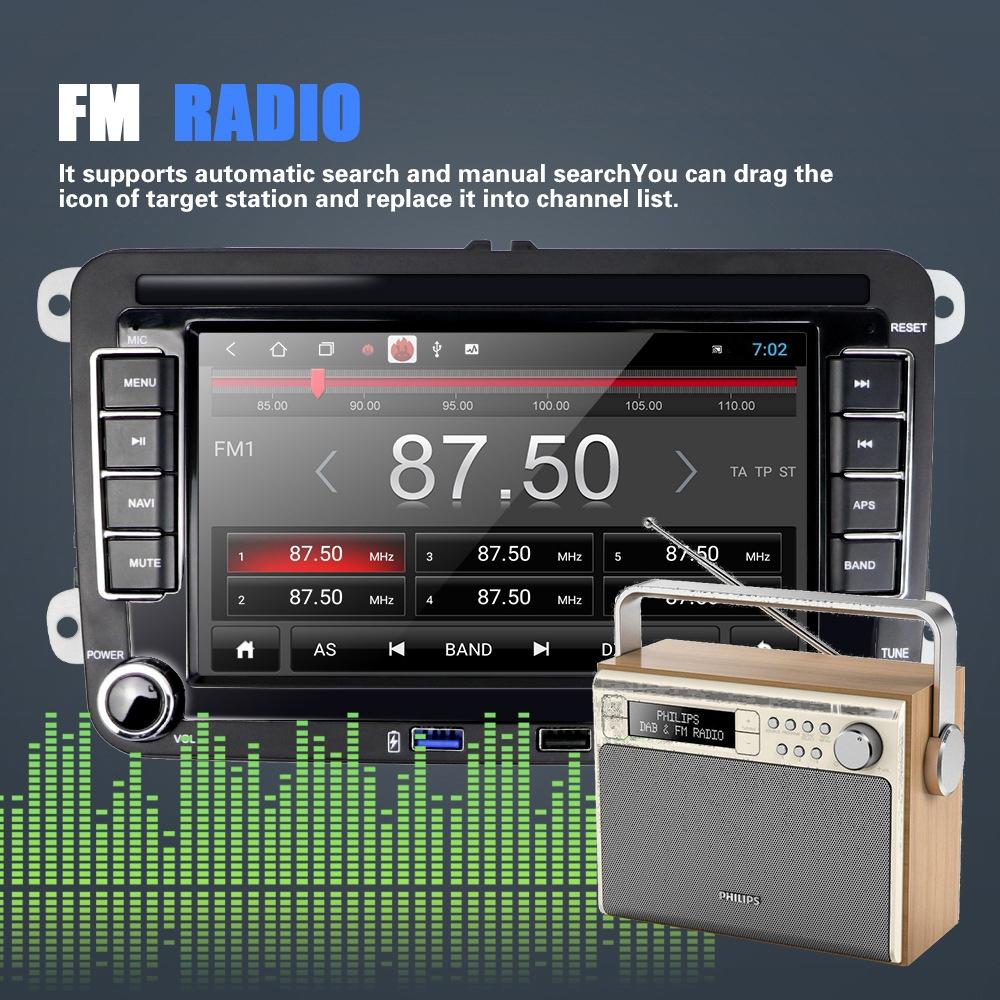 7 Inch Android Car Multimedia Player With Navigation Bluetooth Reversing Camera - 10.0 Os - 2 + 32G - Standard + 12Lights - Fits Volkswagen