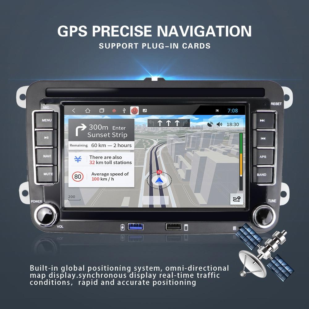 7 Inch Android Car Multimedia Player With Navigation Bluetooth Reversing Camera - 10.0 Os - 2 + 32G - Standard + 12Lights - Fits Volkswagen