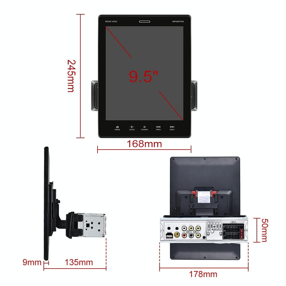 9.5 Inch Carplay Mp5 Player + 8 Light Camera - Standard Style