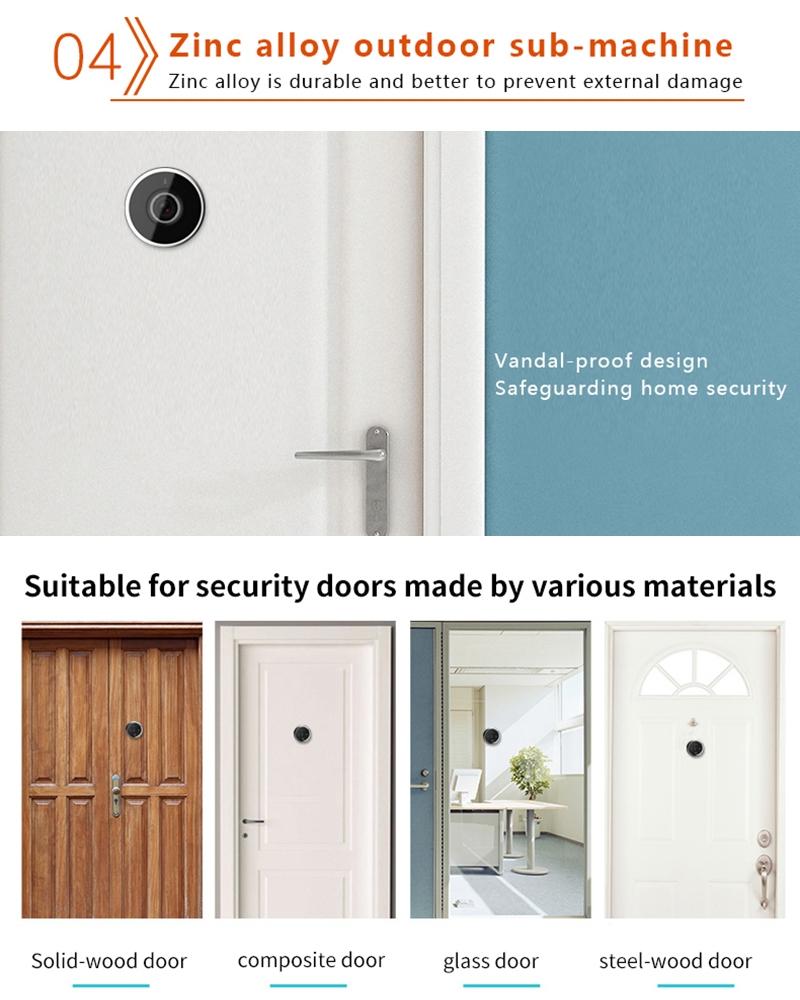 2.4 Screen Digital Peephole Viewer With 0.3Mp Camera And Door Bell