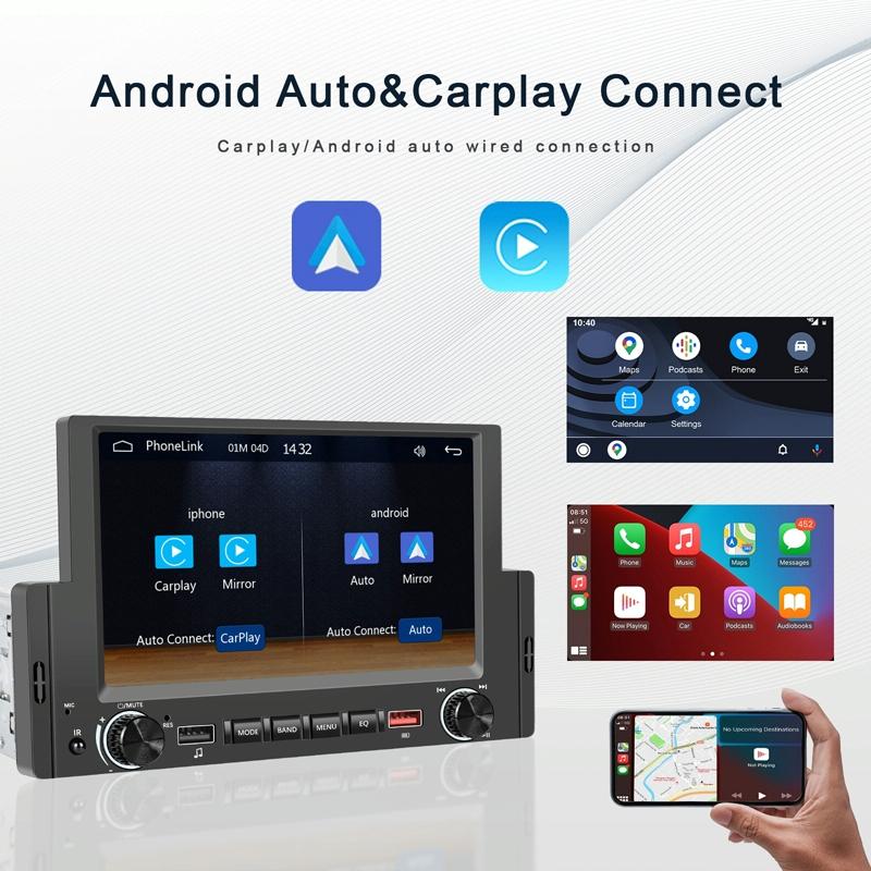 6.2 Inch Single Butt Carplay Car Monitor - Universal Wired Mp5 Player - Standard + Ahd Camera