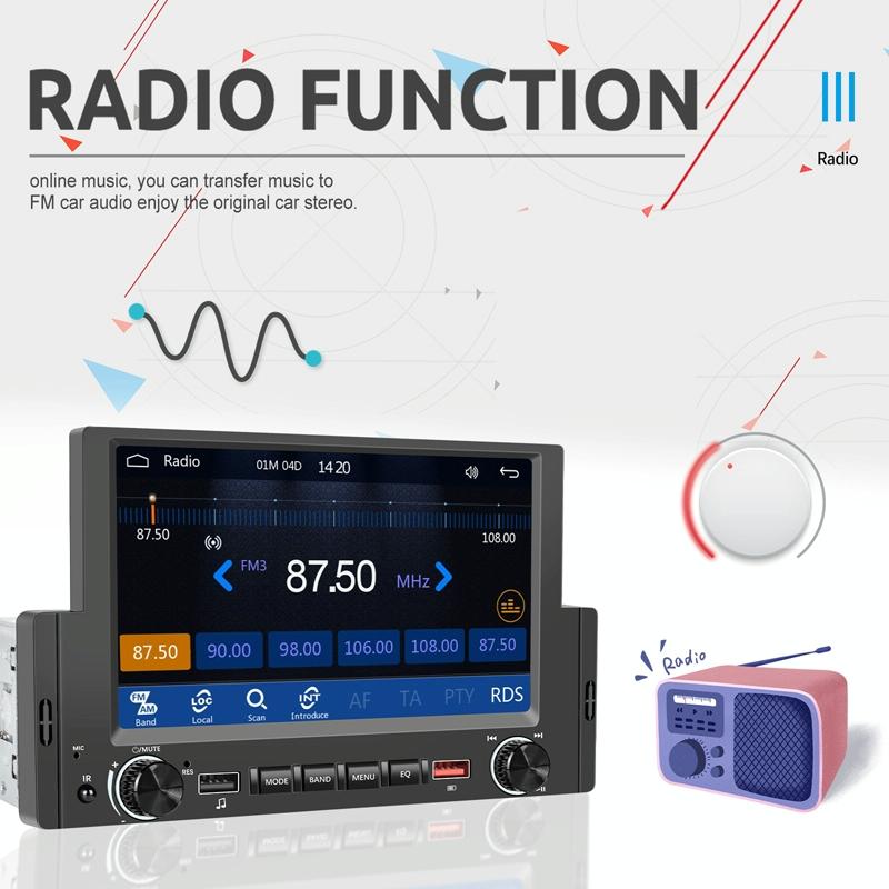 6.2 Inch Single Butt Carplay Car Monitor - Universal Wired Mp5 Player - Standard + Ahd Camera