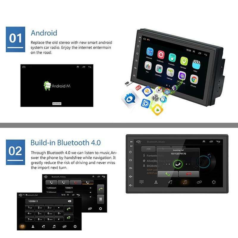 7 Inch Android Navigation Wifi Car Mp5 Player 1 + 32G Gps Bluetooth 2.5D Screen Standard + 12Lights Camera
