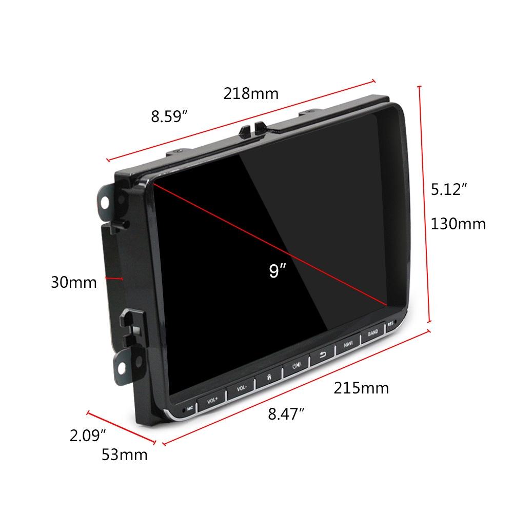 9 Inch Carplay Android10.0 Navigator For Volkswagen - 1 + 16G - Standard + 12Lights Camera