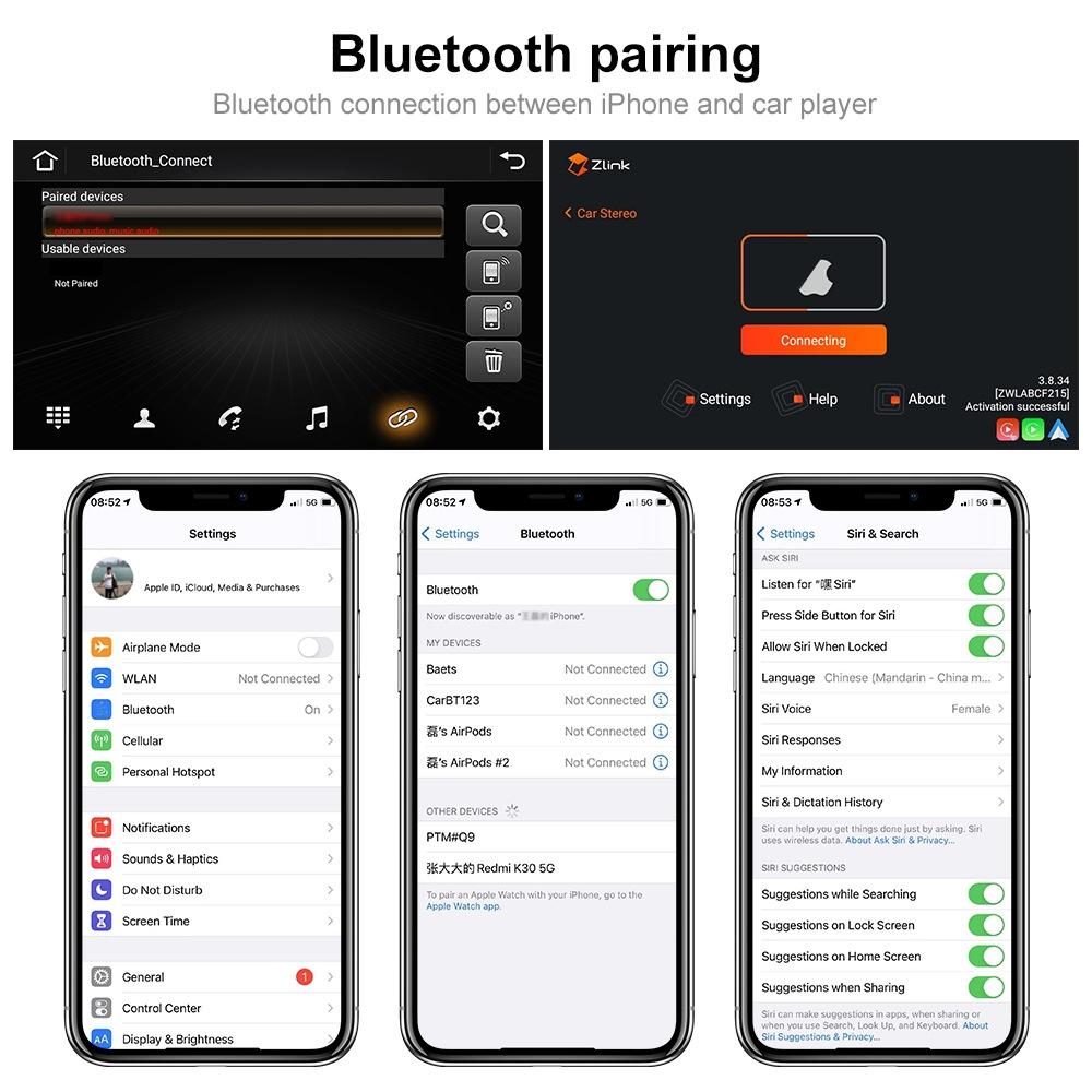 7 Inch Android Car Navigation Player For Volkswagen With Wireless Carplay - 1 + 16G - 12Lights Camera