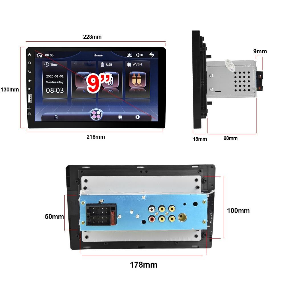 9 Inch Carplay Mp5 Player + 12 Light Camera - Standard Style