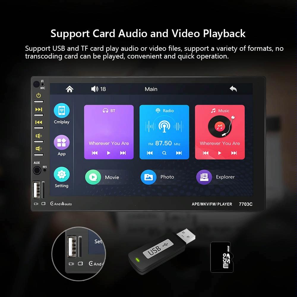 7 Inch Car Mp5 Player With Bluetooth & 12 Light Camera - Universal Fit