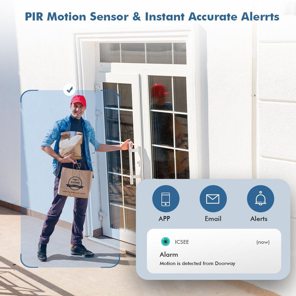 Wireless Hd Smart Camera With Night Vision & Motion Detection & Two-Way Audio & Tf Card Support