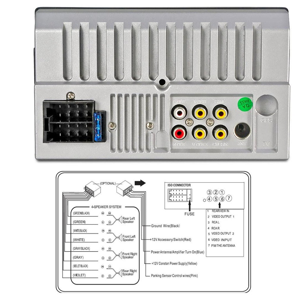 7 Inch Hd Touch Car Radio W / Bluetooth Remote Rearview Camera 6800 Module Fm / Tf / Usb
