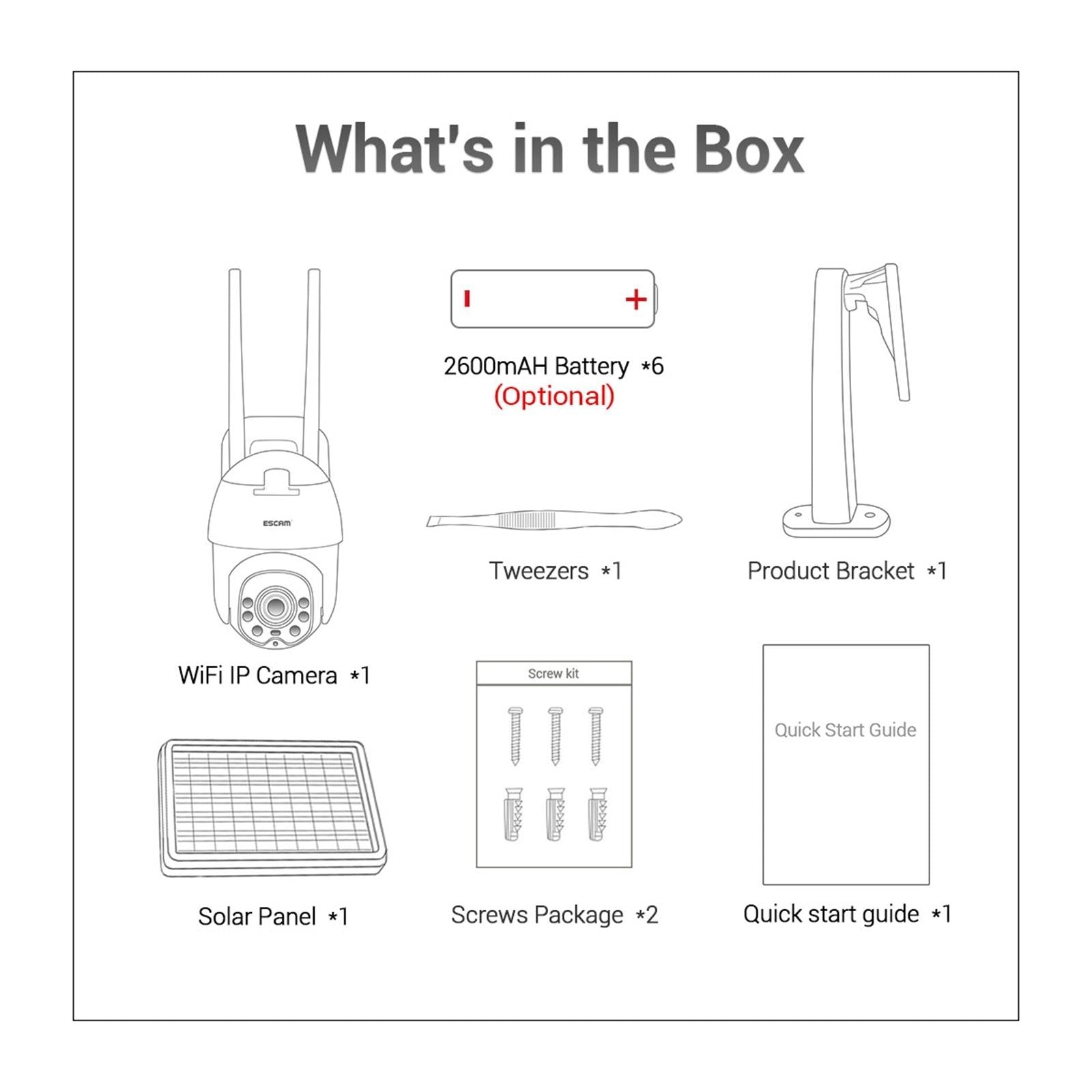 Waterproof Wifi Solar Camera With Night Vision & Motion Detection & Two-Way Audio & Ptz Control