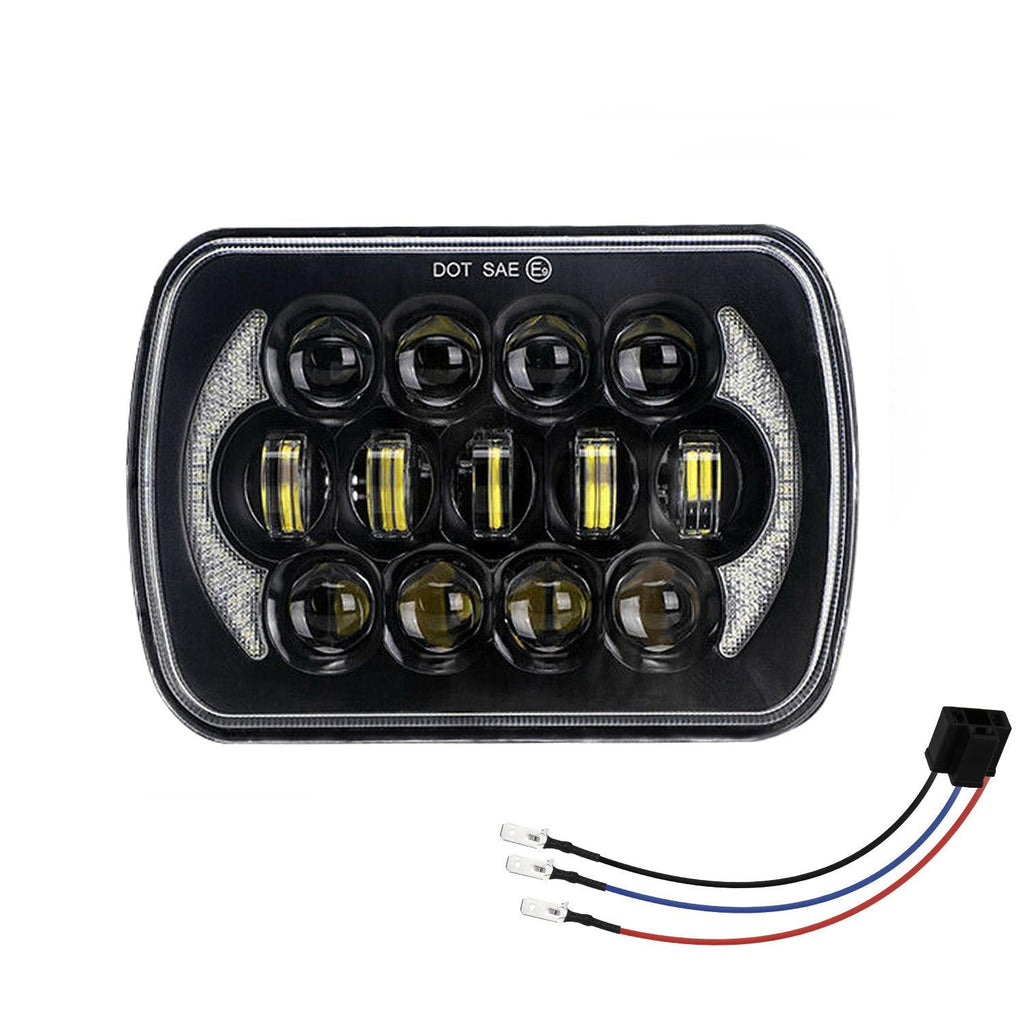 7 Inch 5X7 / 7X6 H4 Dc 9V - 30V 30000Lm 300W 8Leds Car Square Shape Led Headlight Lamps For Jeep Wrangler