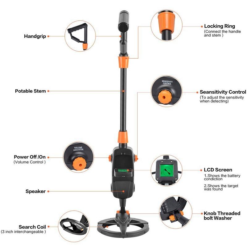 Lcd Screen Children's Metal Detector - 10cm Range