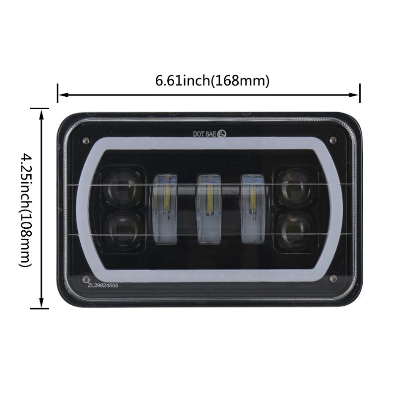 5 Inch 30W Dc 10 - 30V 7200Lm Ip67 Car Led Turn Signal / Headlight With Angel Eyes
