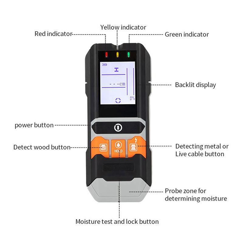 4-in-1 Wall Wiring Wood Metal Detector - Gd216