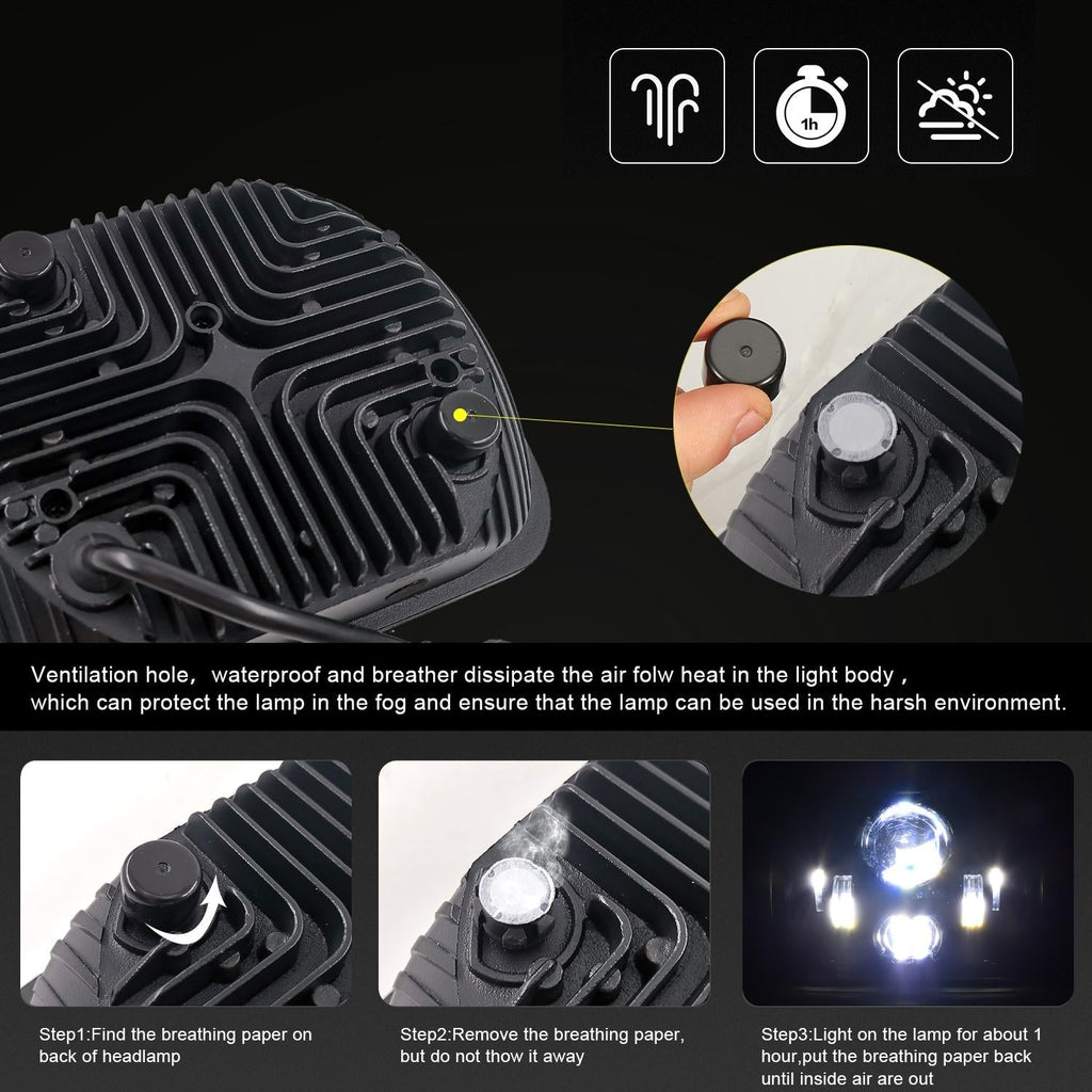 7 Inch 5X7 / 7X6 H4 Dc 9V - 30V 3500Lm 35W Car Square Shape Led Headlight Lamps For Jeep Wrangler