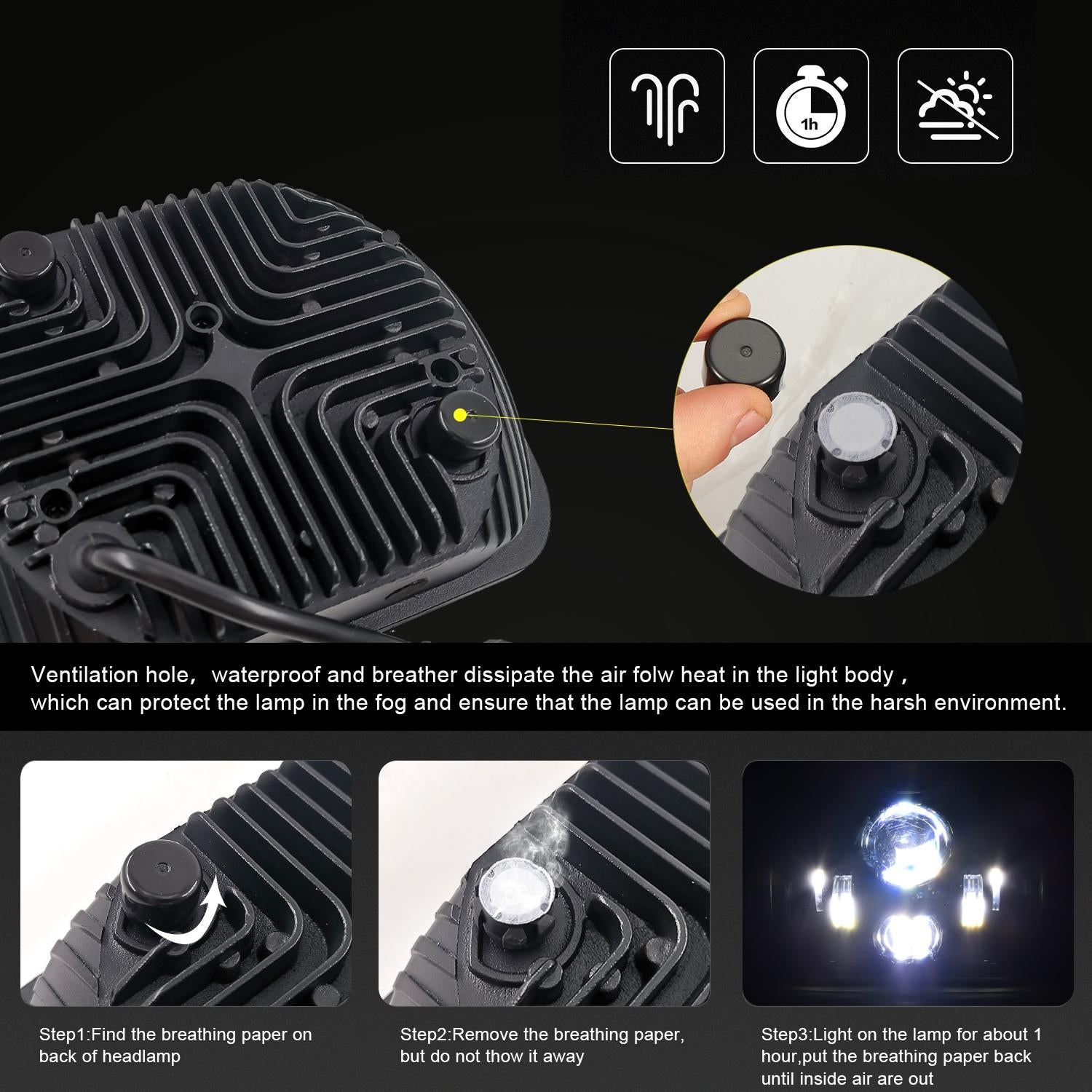 7 Inch 5X7 / 7X6 H4 Dc 9V - 30V 3500Lm 35W Car Square Shape Led Headlight Lamps For Jeep Wrangler