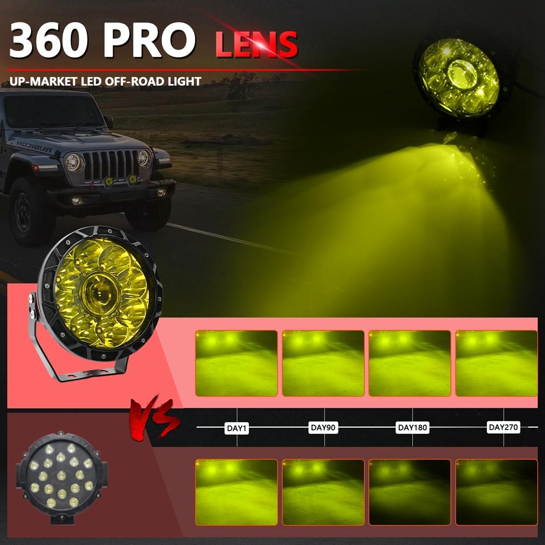 55W 6000Lm / 6000K Off - Road Vehicle Round Work Light - White