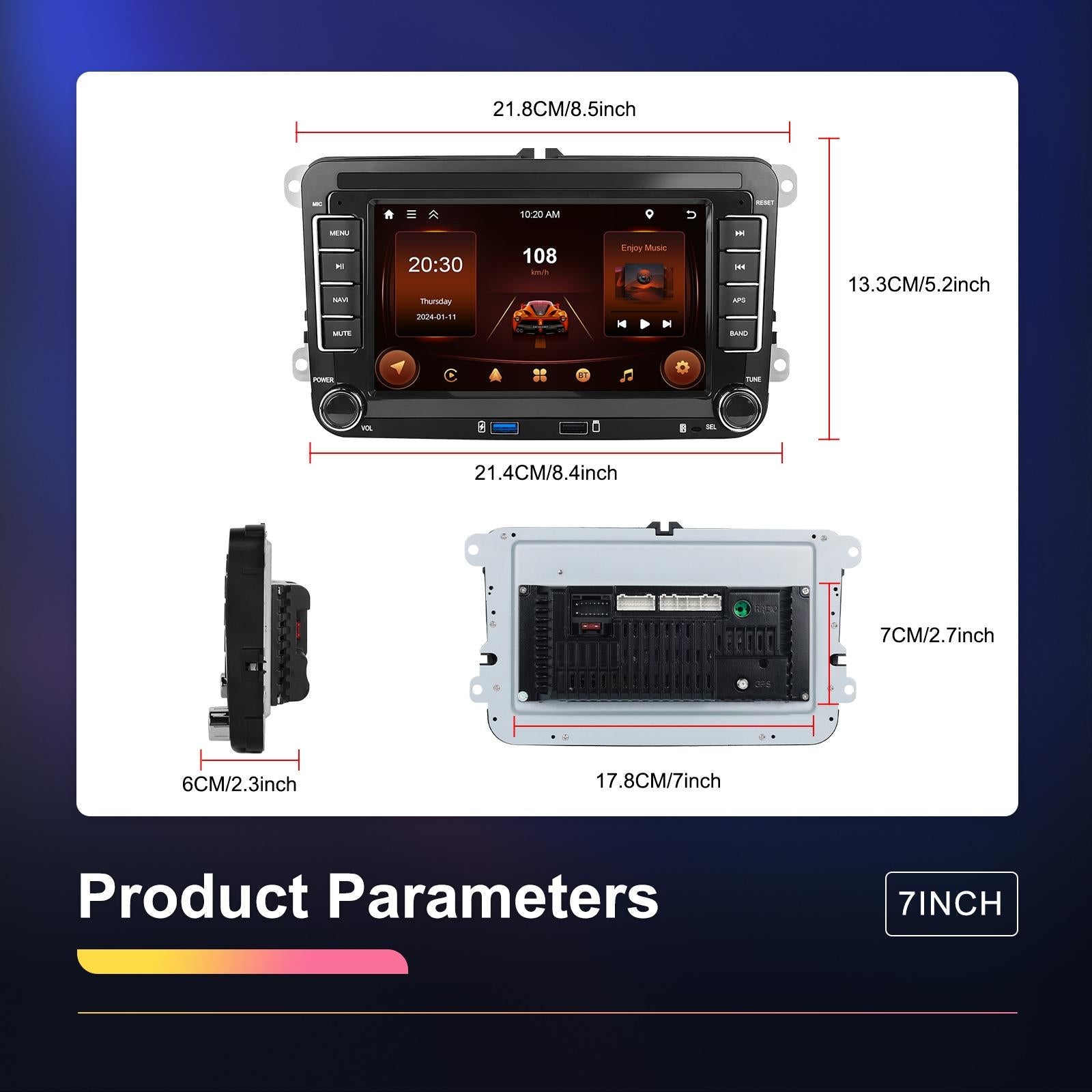 2 + 64G Carplay Android Navigation For Vw / Skoda - Reversing Camera - Large Screen