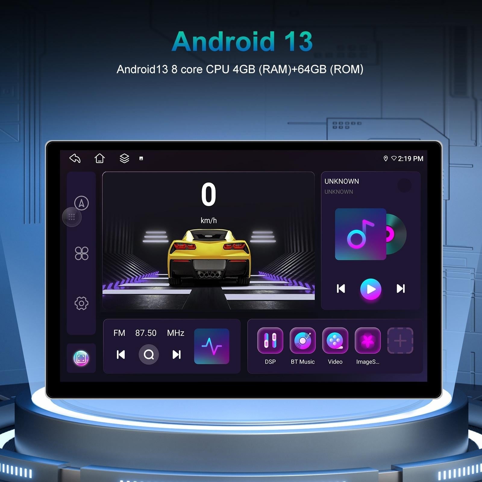 13.1 Inch Android Car Navigator - 4 + 64G - Universal Map - Carplay - Reverse Camera