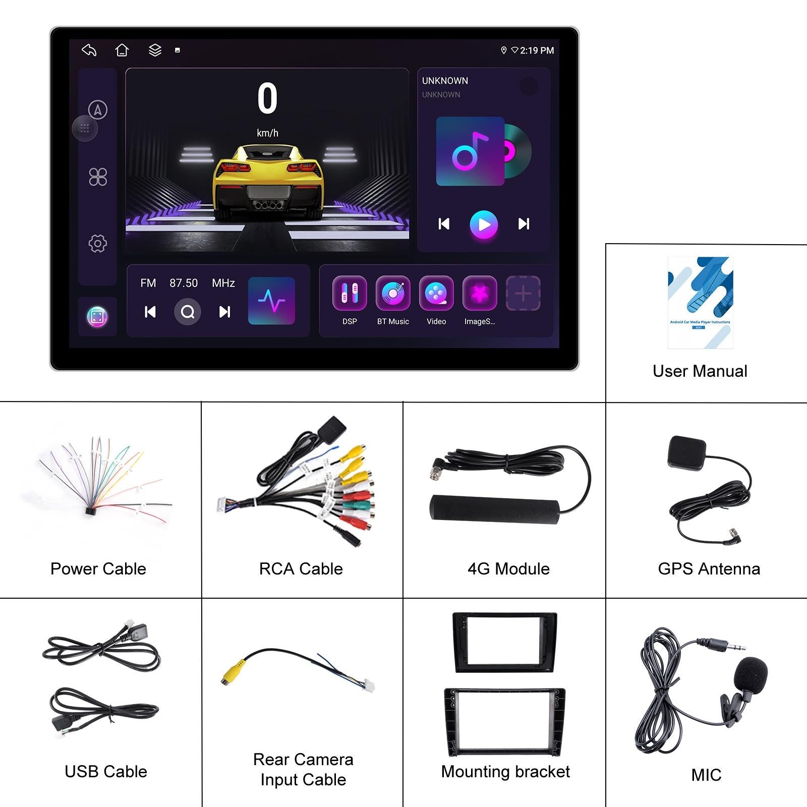 13.1 Inch Android Car Navigator - 4 + 64G - Universal Map - Carplay - Reverse Camera