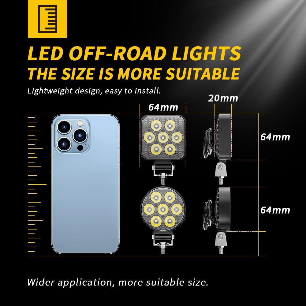 9 - 30V 12W 6000K 2.5 Inch Car Led Engineering Auxiliary Light White Light