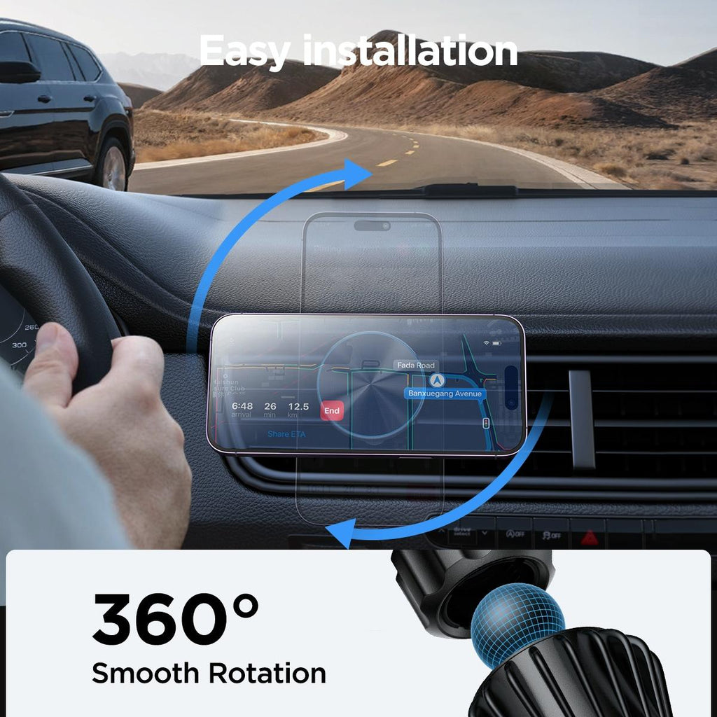 Pro Magnetic Wireless Car Charger for Jr-zs240 - Black