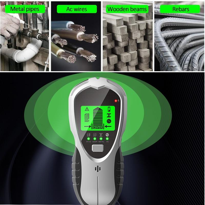 4-in-1 Multifunctional Digital Wall Detector - Silver / Black