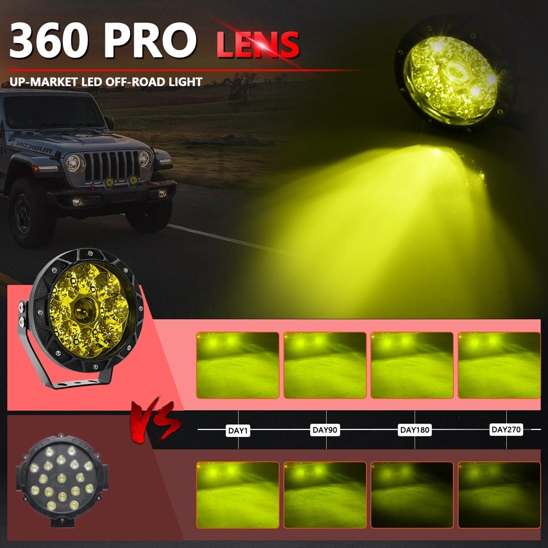 38W 4000Lm / 6000K Off - Road Vehicle Round Work Light - White
