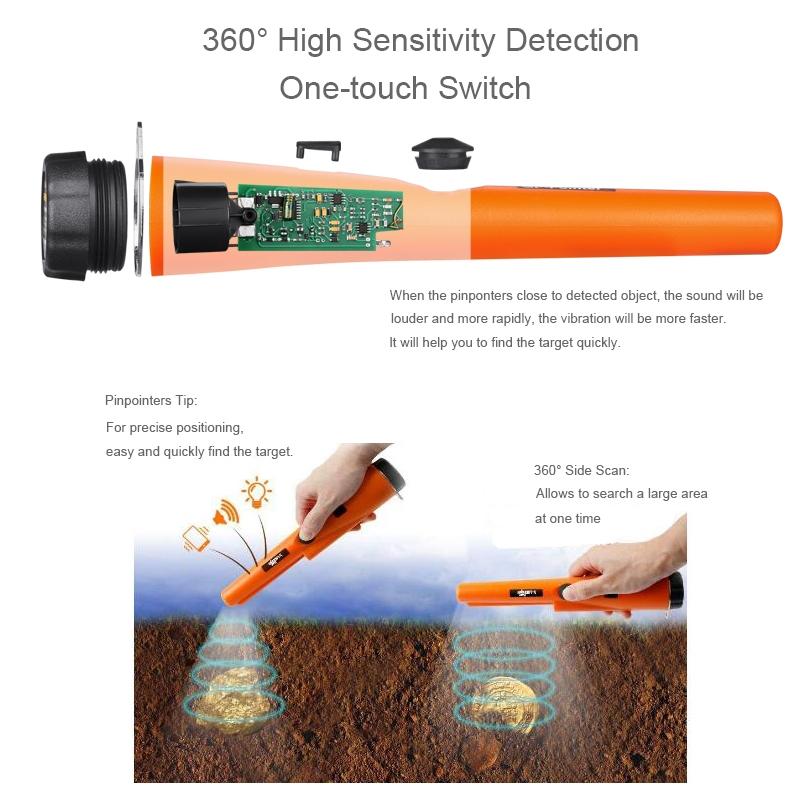 Metal Detector Pointer for Gold Pinpointing - Black