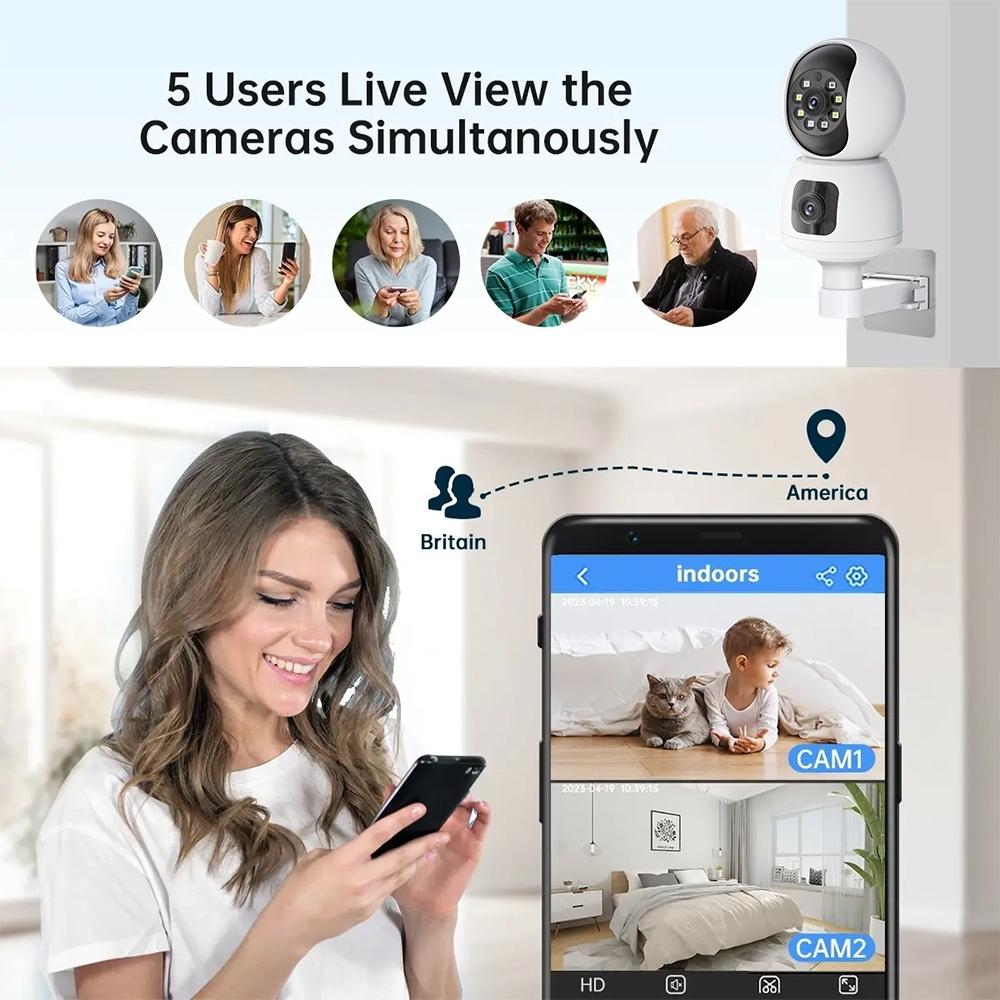 Waterproof Smart Wifi Camera With 4Mp Zoom - Hd Indoor White