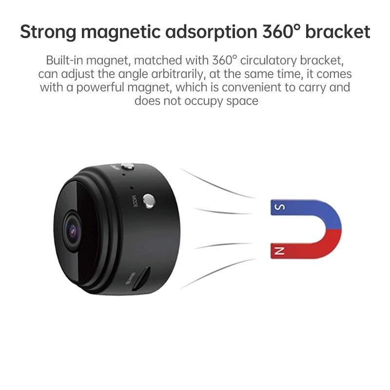 Wireless Network Camera With Wide-Angle Recording 720P Resolution - Black