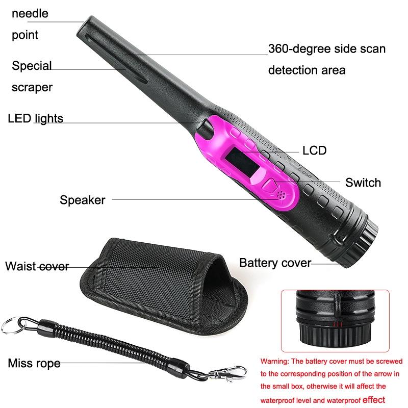Small Handheld Metal Detector for Outdoor Treasure Hunting - Red Black
